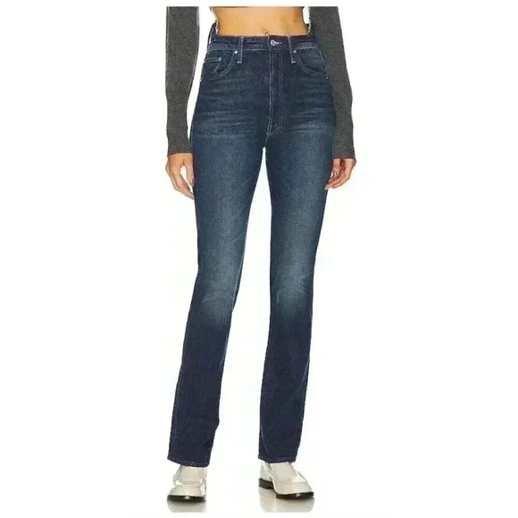 MOTHER Superior High Waisted Rider Shift Sneak Dark Wash Digital Underground 34